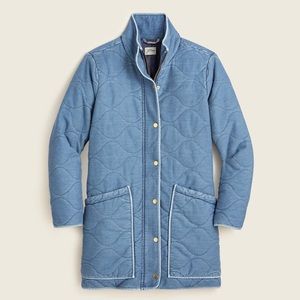 J.crew Quilted cocoon puffer with PrimaLoft® in chambray XXS New without tags